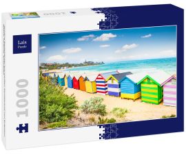 Lais Puzzle - Schöne Badehäuser am weißen Sandstrand von Brighton Beach, Victoria, Australien - 1.000 Teile