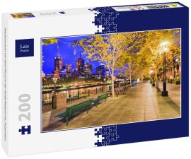 Lais Puzzle - Nachtansicht vor dem Fluss in der Stadt Melbourne, Australien - 200 Teile
