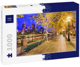 Lais Puzzle - Nachtansicht vor dem Fluss in der Stadt Melbourne, Australien - 1.000 Teile