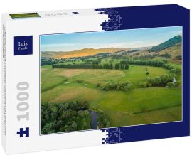 Lais Puzzle - Luftbildlandschaft von Wiesen und Weiden des Mitta Mitta Valley in der Nähe von Eskdale, Victoria, Australien bei Sonnenuntergang - 1.000 Teile
