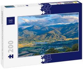 Lais Puzzle - Luftaufnahme von Mount Beauty Stadt und Teichanlage. Kiewa-Tal, Victoria, Australien - 200 Teile