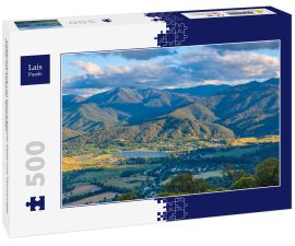 Lais Puzzle - Luftaufnahme von Mount Beauty Stadt und Teichanlage. Kiewa-Tal, Victoria, Australien - 500 Teile