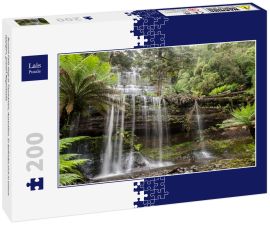 Lais Puzzle - Russell Falls liegt in Tasmanien, Australien. Er befindet sich in einem üppigen, grünen Regenwald.  - 200 Teile