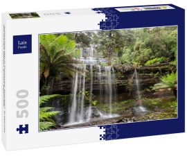 Lais Puzzle - Russell Falls liegt in Tasmanien, Australien. Er befindet sich in einem üppigen, grünen Regenwald.  - 500 Teile