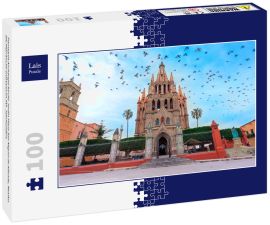 Lais Puzzle - Parroquia Archangel Kirche Jardin Plaza San Miguel de Allende, Mexiko. Die Pfarrkirche entstand im XVI. Jahrhundert. - 100 Teile