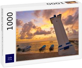 Lais Puzzle - Puerto Morelos Sonnenaufgang Leuchtturm Riviera Maya, Mexiko - 1.000 Teile
