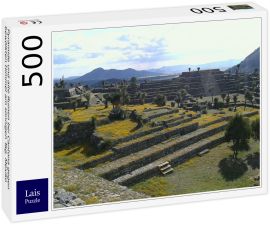 Lais Puzzle - Pyramide und alte Ruinen bei Cantona gegen bewölkten Himmel am sonnigen Tag, Mexiko - 500 Teile