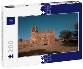 Lais Puzzle - Alte Kirche im Helm eines Bauernhofs in Amealco, Queretaro, Mexiko bereits in Ruinen und mit dem Abendlicht - 200 Teile