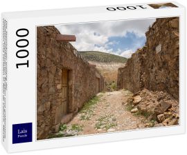 Lais Puzzle - Die Steinhäuser entlang der kopfsteingepflasterten Straßen sind größtenteils verlassen und verfallen in Real de Catorce, Mexiko - 1.000 Teile