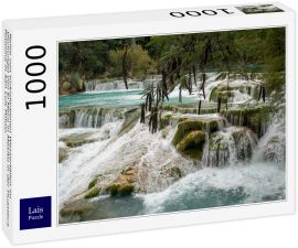 Lais Puzzle - Reihe von türkisfarbenen Wasserfällen im Dschungel von El Meco in Mexiko in der Huasteca Potosina in San Luis Potosi. - 1.000 Teile
