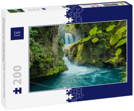 Lais Puzzle - Panorama schönen tiefen Wasserfall in Bridge of God und Wasserfälle von Tamasopo, San Luis Potosi, Mexiko - 200 Teile