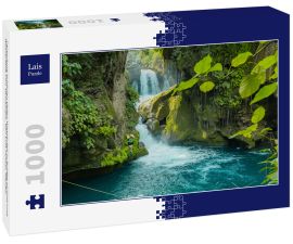 Lais Puzzle - Panorama schönen tiefen Wasserfall in Bridge of God und Wasserfälle von Tamasopo, San Luis Potosi, Mexiko - 1.000 Teile