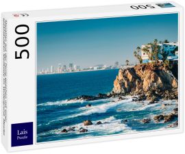 Lais Puzzle - Mazatlan aus der Ferne gesehen mit einer spektakulären Steilküste im Vordergrund, Mexiko - 500 Teile