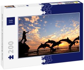 Lais Puzzle - Delfin-Statue vor Sonnenuntergang, Mexiko - 200 Teile