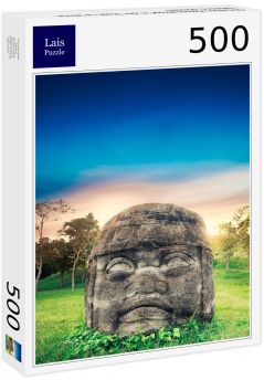 Lais Puzzle - Olmeken-Kolossalkopf in der Stadt La Venta, Tabasco, Mexiko - 500 Teile