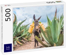 Lais Puzzle - Schöner Esel bei den Maguey-Feldern in Tlaxcala, Mexiko - 500 Teile