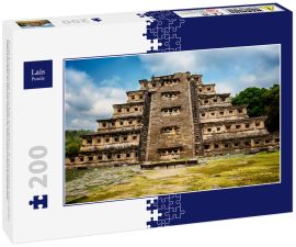 Lais Puzzle - Pyramide De Los Nidos in Tajín, Veracruz Mexiko. Sie hat 365 Fenster, die als Sonnenkalender dienten, und einen Tempel auf der Spitze. Der Stamm der Totonacas lebte früher in diesem schönen Pyramidenkomplex - 200 Teile