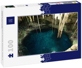 Lais Puzzle - Draufsicht auf eine unterirdische Flusshöhle, bekannt als "Cenote", in Cuzama, Yucatan, Mexiko - 100 Teile