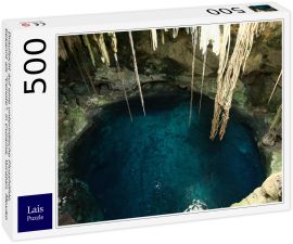 Lais Puzzle - Draufsicht auf eine unterirdische Flusshöhle, bekannt als "Cenote", in Cuzama, Yucatan, Mexiko - 500 Teile