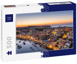 Lais Puzzle - Procida, Sonnenuntergang über dem Hafen von La Corricella. Neapel, Kampanien, Italien - 500 Teile