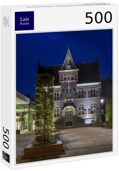 Lais Puzzle - Rathaus, Veendam bei Nacht, Dämmerung, Niederlande - 500 Teile