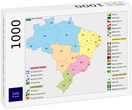 Lais Puzzle - Karte der brasilianischen Staaten mit Flaggen - 1.000 Teile