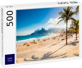 Lais Puzzle - Palmen und Zwei-Brüder-Berg am Strand von Ipanema, Rio de Janeiro - 500 Teile