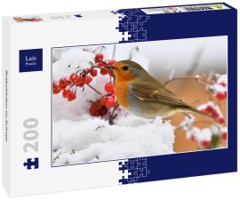 Lais Puzzle - Rotkehlchen im Schnee - 200 Teile