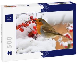 Lais Puzzle - Rotkehlchen im Schnee - 500 Teile