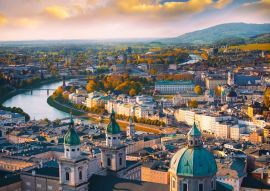 Lais Puzzle - Panoramablick der historischen Stadt Salzburg mit Salzach Fluss in schönem Sonnenuntergang, Salzburger Land, Österreich - 500 & 1.000 Teile