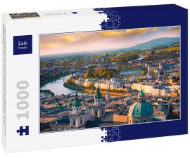 Lais Puzzle - Panoramablick der historischen Stadt Salzburg mit Salzach Fluss in schönem Sonnenuntergang, Salzburger Land, Österreich - 1.000 Teile