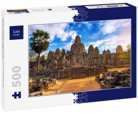 Lais Puzzle - Antike Steingesichter bei Sonnenuntergang des Bayon-Tempels, Angkor Wat - 500 Teile