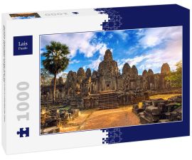 Lais Puzzle - Antike Steingesichter bei Sonnenuntergang des Bayon-Tempels, Angkor Wat - 1.000 Teile