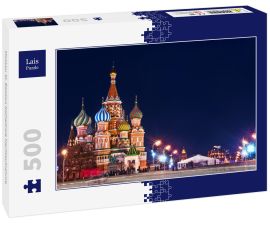 Lais Puzzle - Moskau St. Basilius Kathedrale Nachtaufnahme - 500 Teile