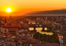 Lais Puzzle - Florenz, Fluss Arno und Ponte Vecchio bei Sonnenuntergang, Italien - 500 & 1.000 Teile