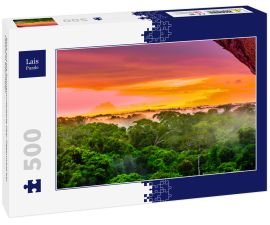 Lais Puzzle - Blick auf lila Sonnenuntergang über Regenwald bei Leticia in Kolumbien - 500 Teile