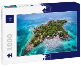Lais Puzzle - Luftaufnahme der Isla del Pirata auf den Rosario-Inseln (Islas del Rosario) vor der Küste von Cartagena de Indias, Kolumbien. - 1.000 Teile