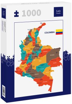 Lais Puzzle - Kolumbien - Karte und Flagge - 1.000 Teile