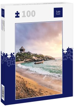 Lais Puzzle - Tropischer Strand bei Sonnenaufgang in Kap San Juan - Tayrona Nationalpark, Kolumbien - 100 Teile