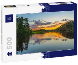 Lais Puzzle - Reflexion eines Sonnenuntergangs an einer Lagune im Amazonas-Regenwaldbecken, Kolumbien - 500 Teile