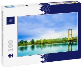 Lais Puzzle - Blick auf gelbe Brücke im Dorf El Valle neben Bahia Solano in der Region Choco, Kolumbien - 100 Teile