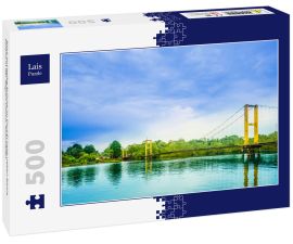 Lais Puzzle - Blick auf gelbe Brücke im Dorf El Valle neben Bahia Solano in der Region Choco, Kolumbien - 500 Teile