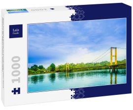 Lais Puzzle - Blick auf gelbe Brücke im Dorf El Valle neben Bahia Solano in der Region Choco, Kolumbien - 1.000 Teile