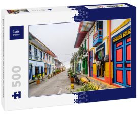 Lais Puzzle - Blick auf Kolonialgebäude in den Straßen von Filandia, Kolumbien - 500 Teile