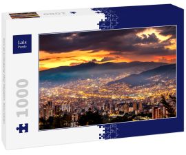 Lais Puzzle - Sonnenuntergang über Medellin, Kolumbien - 1.000 Teile