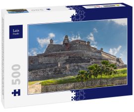 Lais Puzzle - Panoramablick auf die Festungsanlage San Felipe in der Stadt Cartagena de Indias, Kolumbien. Diese Festung diente der Verteidigung der Stadt gegen englische Eindringlinge und auch gegen die spanischen Eroberer - 500 Teile