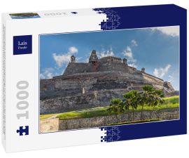 Lais Puzzle - Panoramablick auf die Festungsanlage San Felipe in der Stadt Cartagena de Indias, Kolumbien. Diese Festung diente der Verteidigung der Stadt gegen englische Eindringlinge und auch gegen die spanischen Eroberer - 1.000 Teile