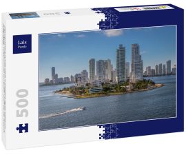 Lais Puzzle - Panoramablick auf die Stadt "Cartagena de las Indias" in Kolumbien, aufgenommen von einem Schiff bei der Ankunft in der Stadt - 500 Teile