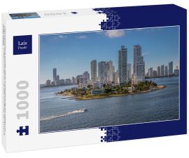 Lais Puzzle - Panoramablick auf die Stadt "Cartagena de las Indias" in Kolumbien, aufgenommen von einem Schiff bei der Ankunft in der Stadt - 1.000 Teile