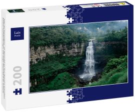 Lais Puzzle - Salto del Tequendama - ein Wasserfall am Fluss Bogotá in Kolumbien. Schöner kaskadenförmiger, sehr langer Wasserfall in der Schlucht - 200 Teile